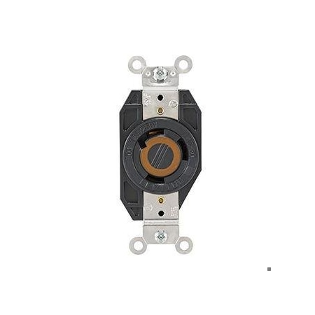 Leviton Flanged Locking Receptacle, L10-30R, 30 A, 125/250V AC, Single Phase, 3 Pole, Flush Mount, Black 2660