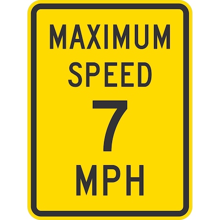 Lyle Maximum Speed 7 Mph, 18x24, High Intensity Prismatic, Yellow G-10345-HI_18x24