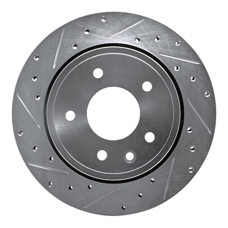Dynamic Friction Co DFC Brake Rotor - Drilled and Slotted - Silver 631-20009L