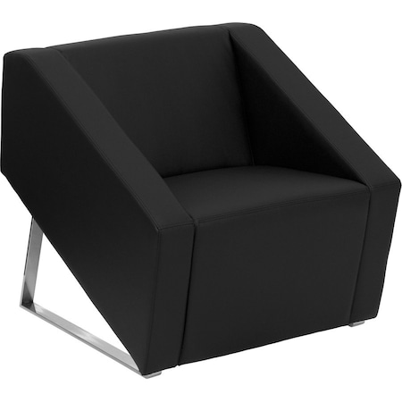 Flash Furniture Hercules Smart Lounge Chair, Black Back, 30 in W 33" L 29-1/2" H, Flared, Leather Seat ZB-SMART-BLACK-GG