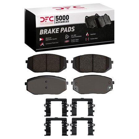 Dynamic Friction Co DFC 5000 Advanced Brake Pads - Ceramic and Hardware Kit 1551-2398-01