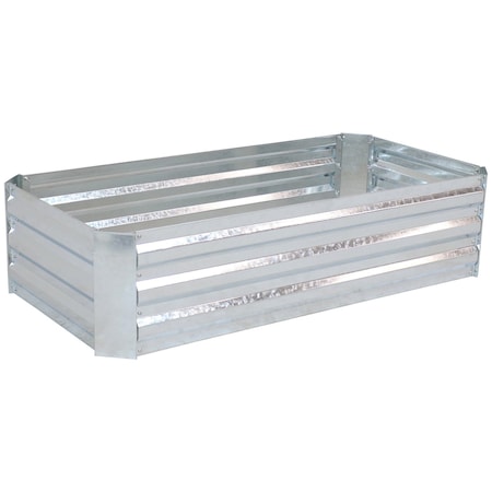 Homeroots 12in X 48in Silver Metal Rectangular Raised Garden Bed 668470