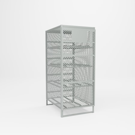 Pucel 8 Cylin Der Horizontal Gas Cylin Der Cabinet, 30 in W x 72 in H x 38 in D, Black GCSC-8