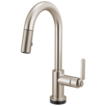 Brizo Litze Smarttouch Pull-Down Prep Faucet with Arc Spout, Industrial Handle Stainless 64944LF-SS