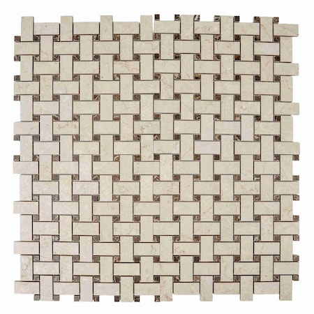 Apollo Tile Regalia 12x12 in. Beige, Brown Matte Gres Porcelain Basketweave Mosaic Tile (5.82 sq ft/case) 6PK VEL88CREBSKMOSA