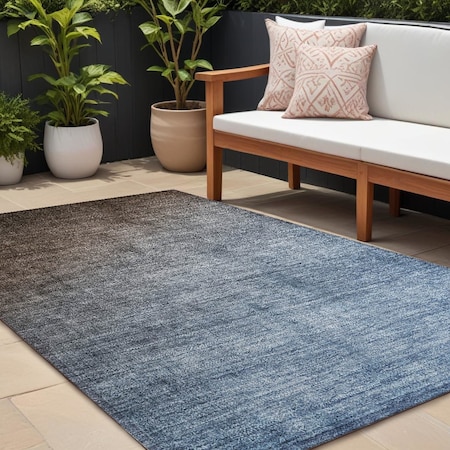 Homeroots 10' X 14' Blue And Green Ombre Washable Indoor Outdoor Area Rug 563699