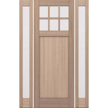 Doornmore CRF-P1G6, 65.25" x 98" ( 36" Door + 2x12" Side) Right Hand, Mahogany SDL 6 Lite Exterior Door CRF-P1G6-SW-3696-G101-SL_1-2_RI