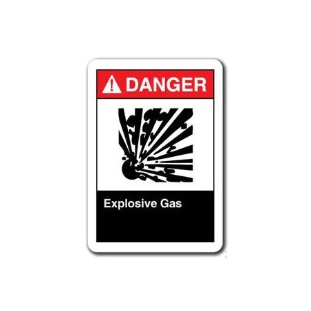 Signmission 10 in Height, Plastic, ANSI-710DS Explosive Gas, ANSI-710DS Explosive Gas ANSI-710DS Explosive Gas