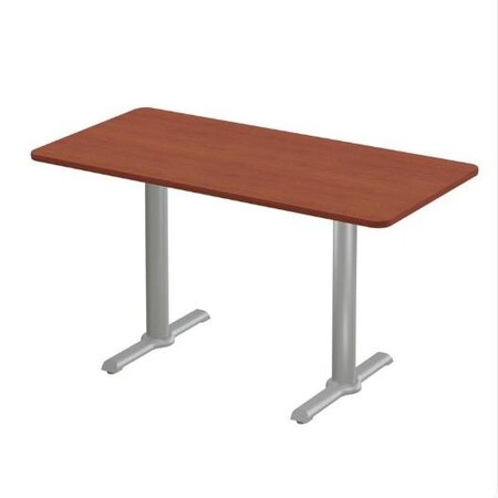 Correll Rectangle Cafe Table W/ T-Base, 48 in W, 30 in L, 29 in H, Particleboard Top, Cherry STT3048-21-98-21