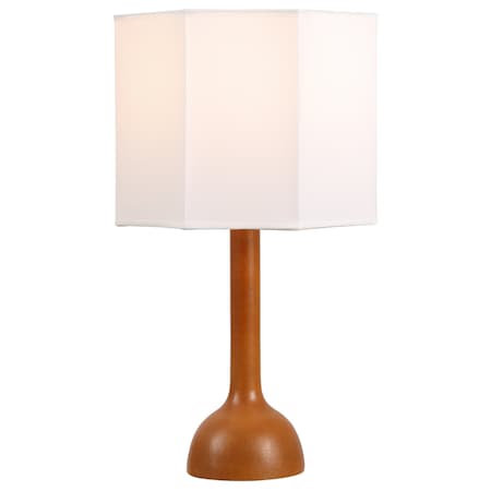 Jonathan Y Lisbet 21" Mid-Century Modern Tubular Gourd Resin LED Table Lamp with Octagonal Shade, Brown JYL1160A