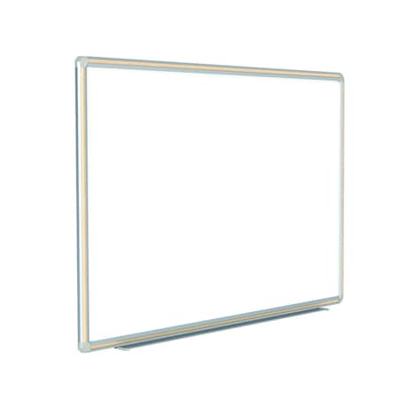 Ghent Porcelain Whiteboard, Magnetic w/ DecoAurora Aluminum Frame, 3'H x 4'W, Light Maple DFMLM34