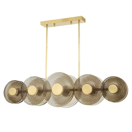 Hudson Valley Lighting Pembrooke & Ives X Griston 10 Light Linear 53 In. Aged Brass PI1892910-AGB