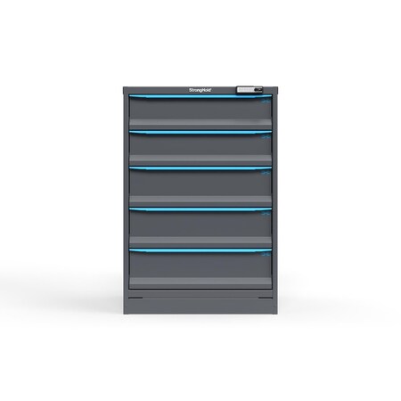Strong Hold 5 drawer cabinet - (2x 6ft, 3x 7ft) - Blue accents - Electronic Lock S3044-PPRAS-0501FS