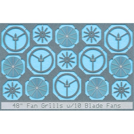Blma Models N Scale 48 in. Fan Grills with Center Plate 10 Blade BLM82