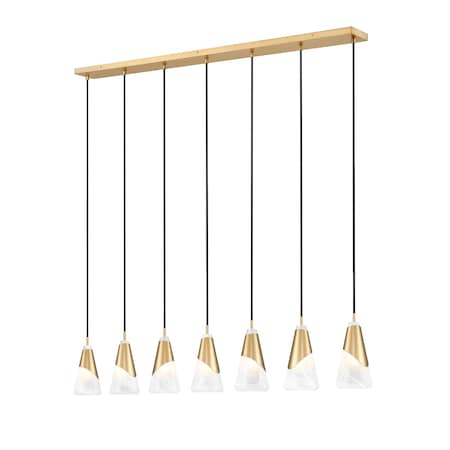 Z-Lite Aimie 7-Light Linear Chandelier, 6 in W, Modern Gold 828P6-7L-MGLD