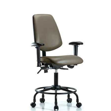 Blue Ridge Ergonomics Vinyl Chair, Vinyl, Adjustable Arms BR-VDHCH-MB-RT-T1-A1-RC-8809