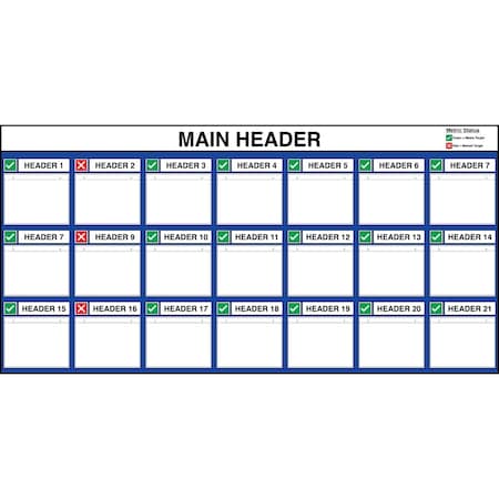 5S Supplies Lean Metric Board 92in x 46in ACRYLIC (With Stand) LMB-9246-ACRYLIC-NOSTAND-STANDARD