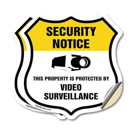 Signmission Security Notice Shield Sign This Propert, 4 inch X 4 inch, Vinyl Decal, 2PK SHI-D-2PACK-4-461