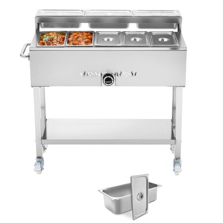 Vevor Commercial Propane Steam Table 9-Pan Outdoor Food Warmer Stainless Steel GBW-9