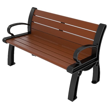 Ultrasite Heritage Outdoor Bench, 48 in L, Brown PB 4BROBFHER