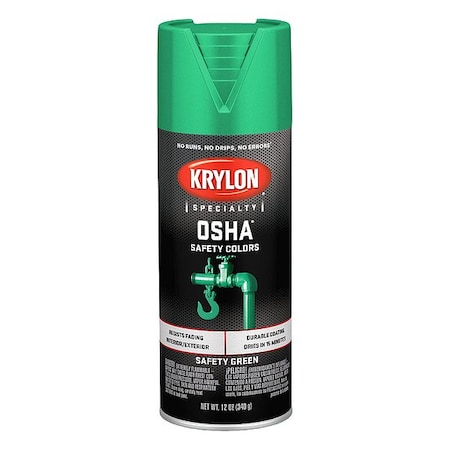 Krylon Spray Paint, Clover Safety Green, Gloss, Solvent, 12 oz K02012777