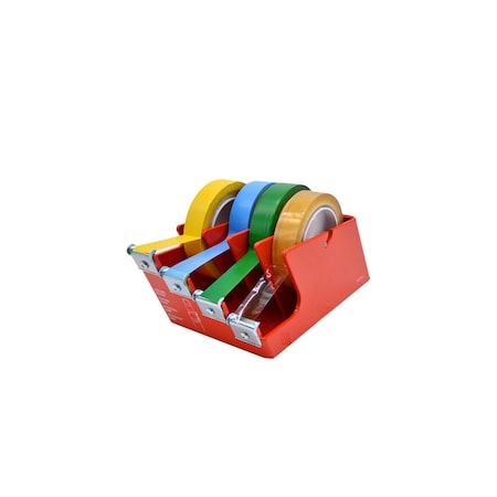 Wod Tape Industrial Grade Multi-Roller Steel Tabletop Tape Dispenser: Holds 4 Rolls Each up to 1 in. WOD TTD4HDR-1
