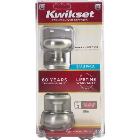 Kwikset Signature Series Satin Nickel Bed & Bath Door Knob 730J 15 CP