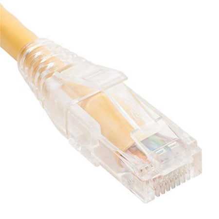Maxpower 3 ft. Patch Cord CAT5e Clear Boot - Low Profile Snag-Free Strain Relief, Yellow MA3003567