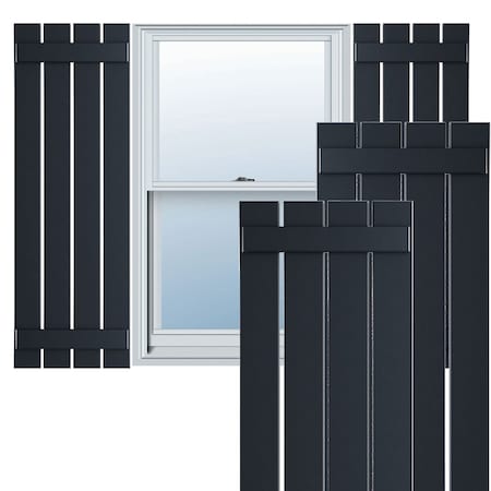 Ekena Millwork True Fit PVC Four Board Spaced Board-n-Batten Shutters, Starless Night Blue , 23W x 74H, PR TFP101SBF23X074OB
