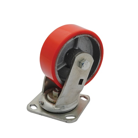 Vestil Polyurethane Swivel Caster 5 In. Diameter x 2 In. Width 661 Lb. Capacity Red CST-PU-5X2-S