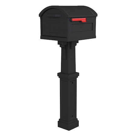 Grand Haven Architectural Mailboxes Grand Haven Classic Plastic Post Mount Black Mailbox GHC40BAM
