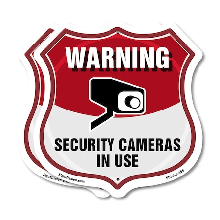 Signmission Video Surveillance Shield Sign Warning S, 6 inch X 6 inch, Plastic Sign, 2PK SHI-P-2PACK-6-468