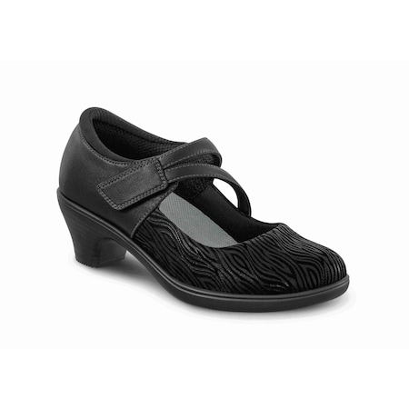 Orthofeet Ella Women Mary Jane Heel Casual, Black, Size 10.5 80246