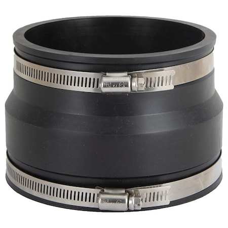 Prosource Coupling, 4 x 4 in, PVC, Black KJ-017