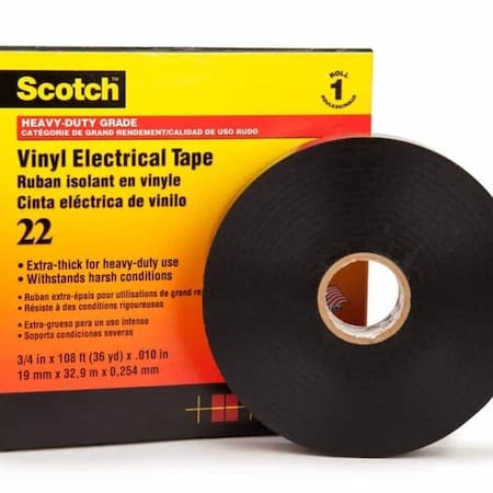 3M Scotch Vinyl Electrical Tape 22, 12PK 7000042539