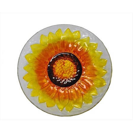 Continental Art Center 18 in. Yellow Sunflower Glass Plate CAC8ES15326