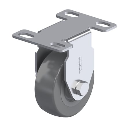 Pegasus Caster, Rigid Plate, Gray PVC On PP, 44 lb. P1R-VP020G-P