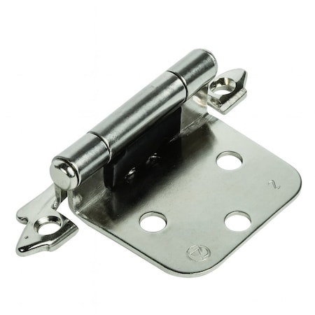 Sapphire 1-1/2 in. Partial Overlay Self-Closing Exposed No Radius Cabinet Hinge in Satin Nickel - Pack of 2 SP-804432