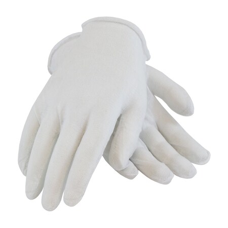 Cleanteam Economy, Light Weight Cotton Lisle Inspection Glove with Unhemmed Cuff, Ladies', 12PK 97-501I