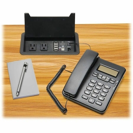 Eaton Tripp Lite Series Power It 2-Outlet In-Desk Power and Charging Dock 4x USB-A USB-B HDMI RJ11 PS222DATAM