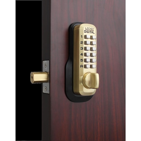 Solid Shelving M210-EZ SB Satin Brass Mechanical Keyless Digital Combination Deadbolt Lock SO3574410
