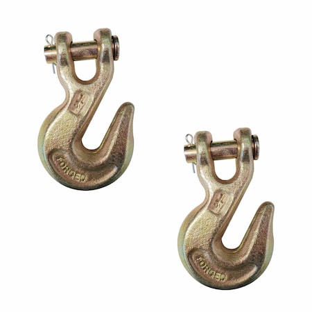 Tie 4 Safe G70 1/2'' Clevis Grab Hooks Tow Chain Hook Flatbed Truck Trailer Tie Down, 2PK FH406-12-2