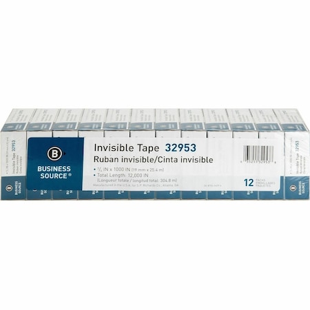 Business Source Clear Acrylic Office Tape, Film, Pack of 12 BSN32953