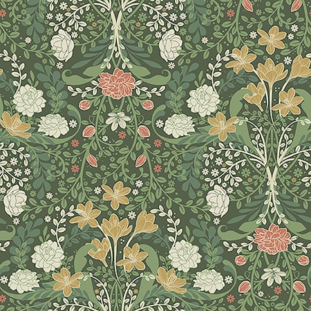 A-Street Prints Froso Green Garden Damask Wallpaper 2999-24102