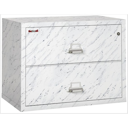 Fireking 2 Drawer, 1 Hr Fire & impact rated, 31" wide lateral Calcutta Marble 2-3122-CMA