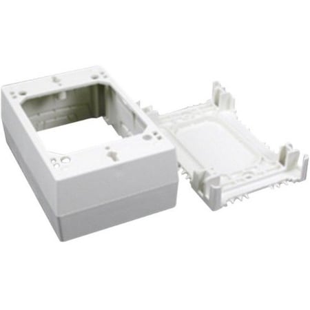 Legrand Wiremold NMW Outlet Box, 1 Gang, 0 Knockout, Plastic, White, Wall Mounting NMW35