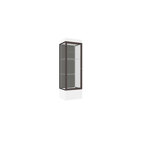Ghent Lighted Floor Display Case 24x76x20, 12" Base, Bronze 93LFSL-BZ-WHT
