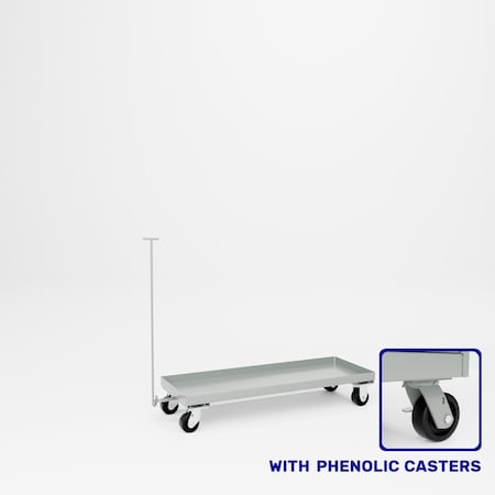 Pucel Steel Dolly with Removable Handle, 18 in W x 48 in D, Red 18-D-48-P