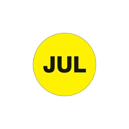 Bubblefast 2'' Circle - ''JUL'' Fluorescent Yellow Months of the Year Labels BFDL6743