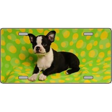 Powerhouse Boston Terrier Dog Pet Novelty License Plates- Full Color Photography License Plates PO525337